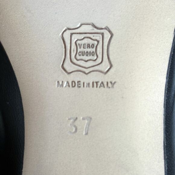 Andrea Rivalta Italian Leather Block Heel Shoes Square Toe Preppy Women’s 37 6.5 - Picture 6 of 8